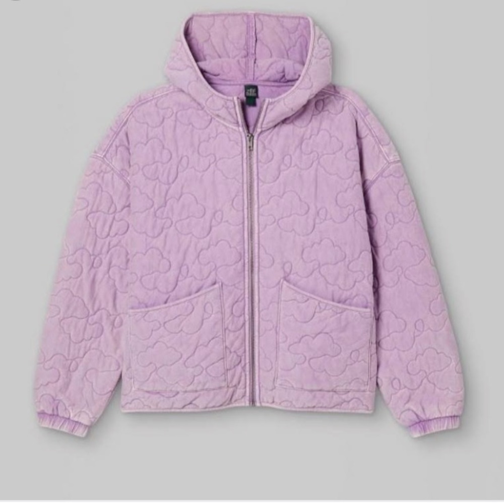 Wild Fable Quilted Cloud Zip-up Hooded Jacket Light Purple NWT S